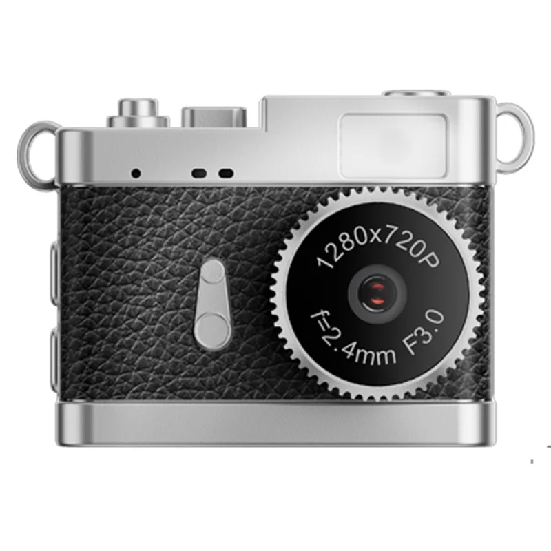 Câmera Miniatura com Tela IPS Colorida de 0,96 Polegada, Filmadora Portátil com Luz de Preenchimento LED Integrada e Armazenamento de 128GB - Preto