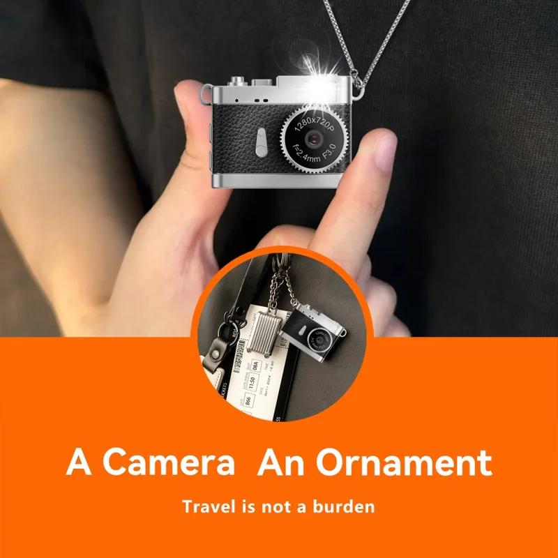 S142 0,96 Zoll IPS Farbbildschirm Mini-Kamera Tragbare Camcorder mit integrierter LED-Zusatzbeleuchtung + 32GB Karte - Schwarz