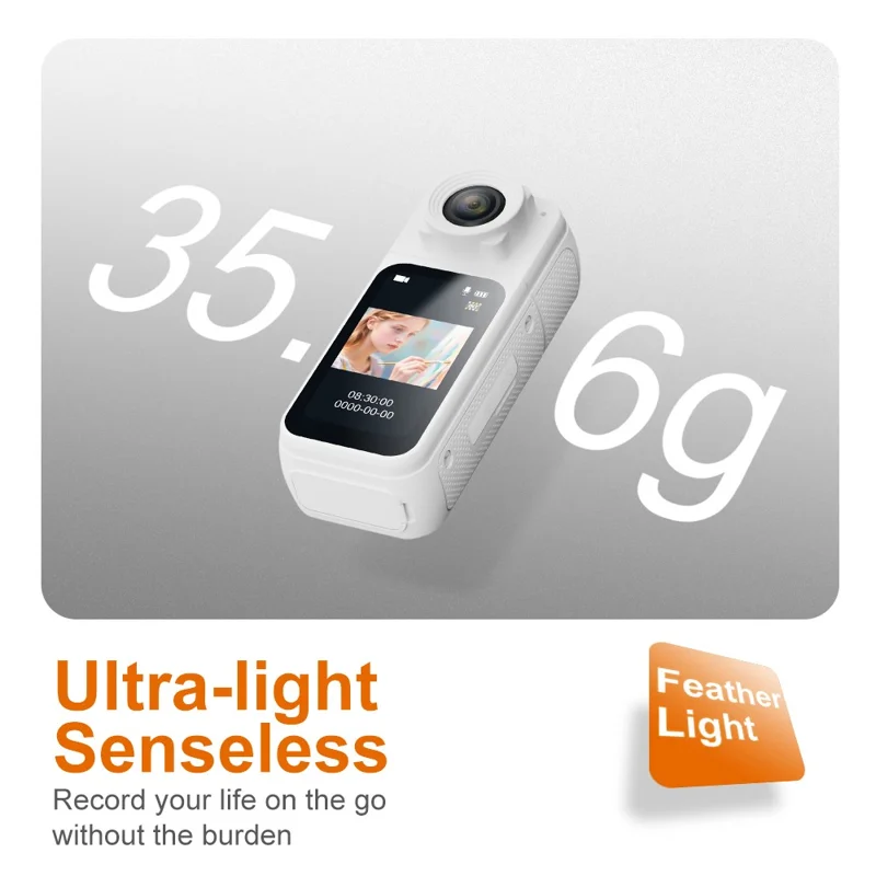 S83 1080P Magnetic Thumb Camera 1.47 inch IPS Screen Mini Cam with 180° Rotating Lens - Black