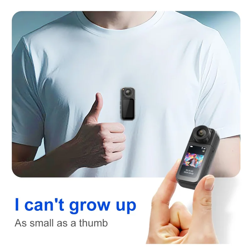 S83 1080P Magnetisk Tjockkamera med 1,47 tum IPS-skärm, Mini-kamera med 180° roterande objektiv + 32G-kort - Svart