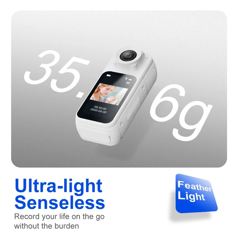 S83 1080P Magnetisk Tjockkamera med 1,47 tum IPS-skärm, Mini-kamera med 180° roterande objektiv + 32G-kort - Svart