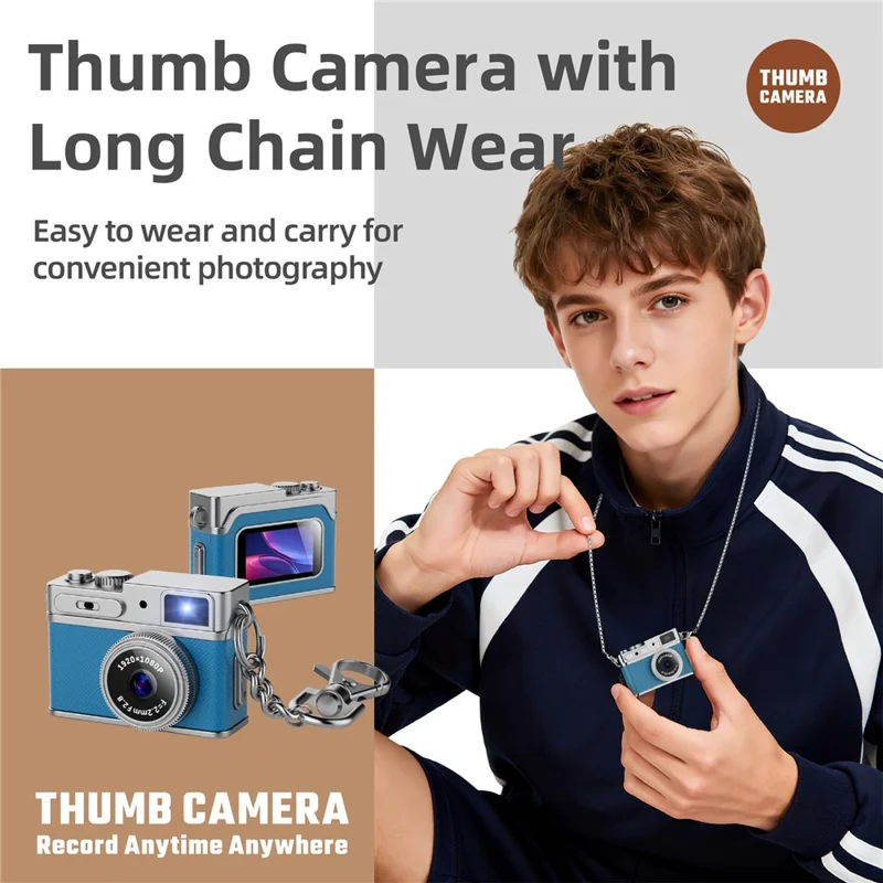 G1 0.96 Inch TFT Screen Portable Digital Camera 1080P HD Video Thumb Size CCD Mini Camcorder - Light Green