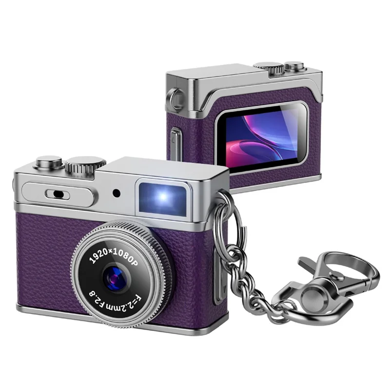 G1 0.96 Inch TFT Screen Portable Digital Camera 1080P HD Video Thumb Size CCD Mini Camcorder - Purple