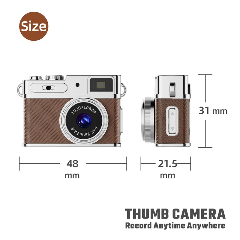 G1 0.96 Inch TFT Screen Portable Digital Camera 1080P HD Video Thumb Size CCD Mini Camcorder - Black
