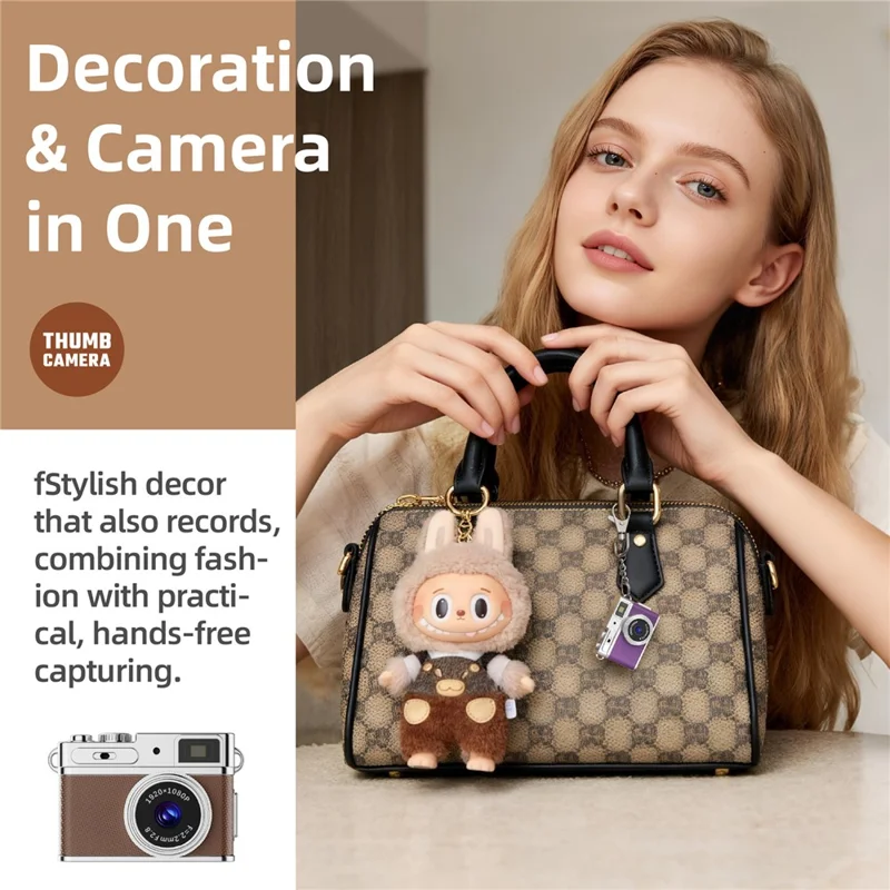 G1 0.96 Inch TFT Screen Portable Digital Camera 1080P HD Video Thumb Size CCD Mini Camcorder - Black