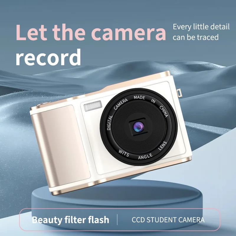 كاميرا رقمية LK-010 بشاشة قابلة للطي مقاس 3 بوصات ودقة 1080P لتصوير فيديو وصورة عالية الوضوح مع مستشعر CCD - أسود