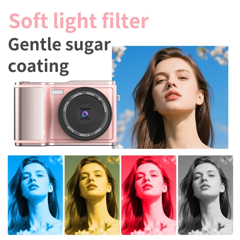 كاميرا رقمية LK-010 بشاشة قابلة للطي مقاس 3 بوصات ودقة 1080P لتصوير فيديو وصورة عالية الوضوح مع مستشعر CCD - أسود