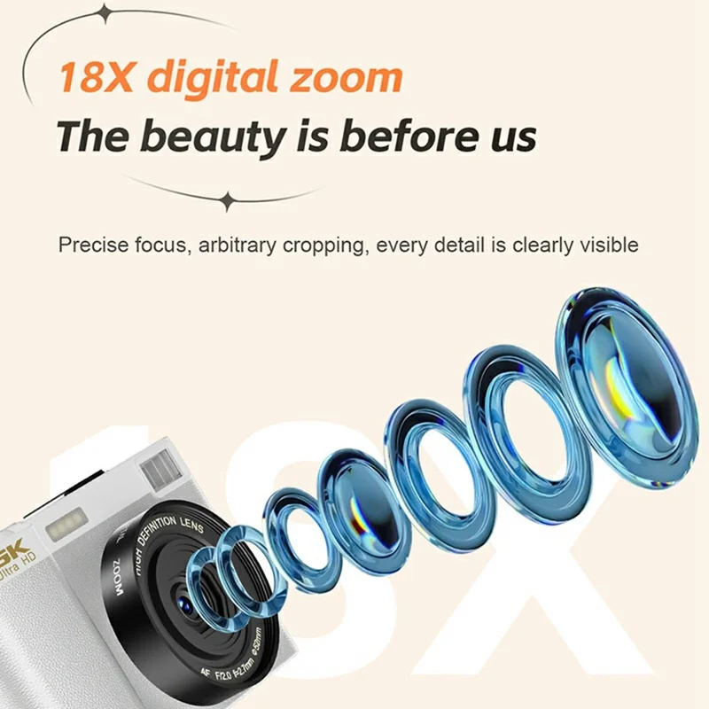 F01 Digital Camera High Resolution HD CMOS Sensor Travel Selfie Pocket Camera for Students - Black