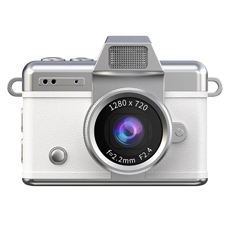 LK-027 Mini Retro Thumb Camera 1.47 Inch Flip Screen Digital Camera HD Video Recording CCD, with 32GB Card + Card Reader - White