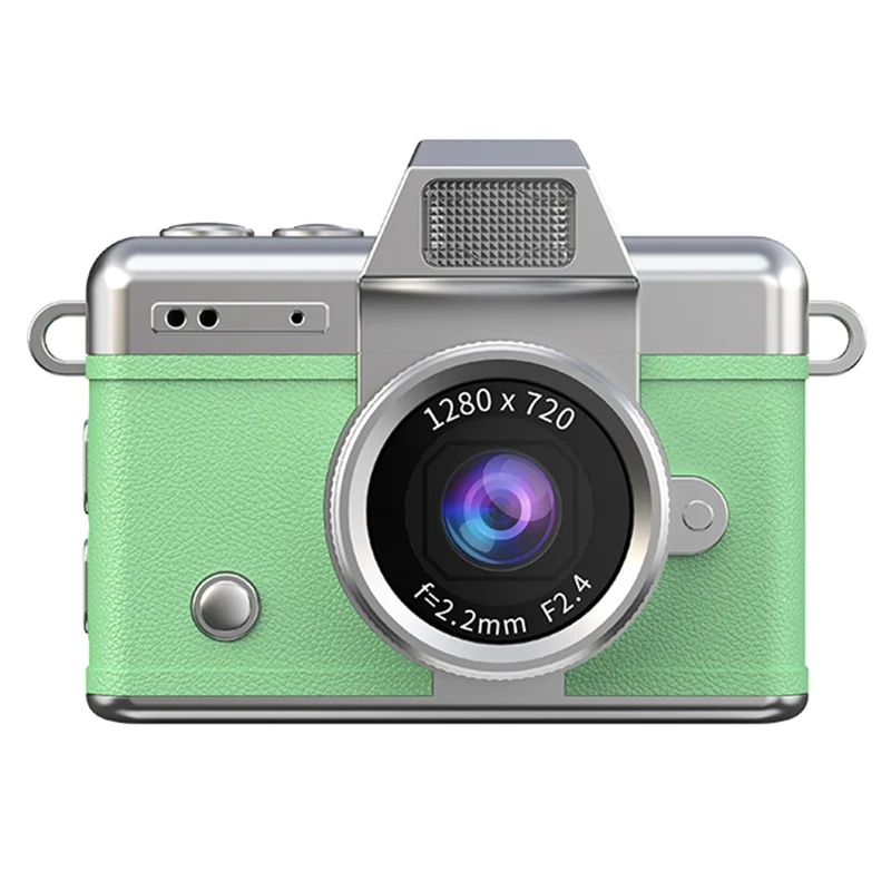 LK-027 Mini Retro Thumb Camera 1.47 Inch Flip Screen Digital Camera HD Video Recording CCD, with 32GB Card + Card Reader - Green