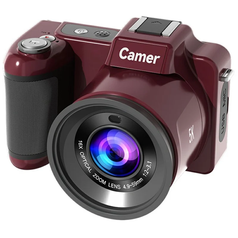 M29 2.8 inch 5K Digital Camera 16X Zoom Anti-Shake Video Camera AF Auto Focus for Beginners - Red