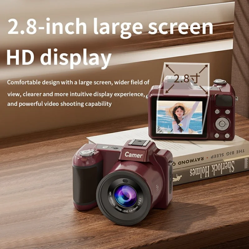 M29 2.8 inch 5K Digital Camera 16X Zoom Anti-Shake Video Camera AF Auto Focus for Beginners - Red
