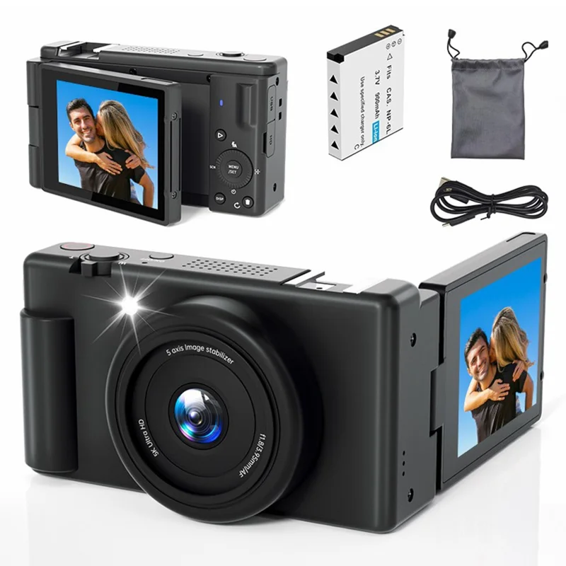 FC003 2.8 Inch IPS Digital Camera 1200W HD CCD Camera with WiFi 18X Zoom for Photography  /  Videography - Black