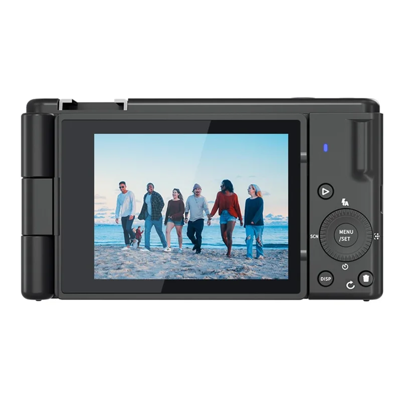 FC003W 2,8-Zoll-IPS-Bildschirm Digitalkamera 270-Grad-Drehkamera 5K HD-Videoaufnahme WiFi-Version – Schwarz