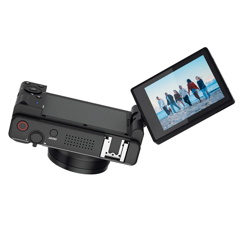 FC003W 2,8-Zoll-IPS-Bildschirm Digitalkamera 270-Grad-Drehkamera 5K HD-Videoaufnahme WiFi-Version – Schwarz