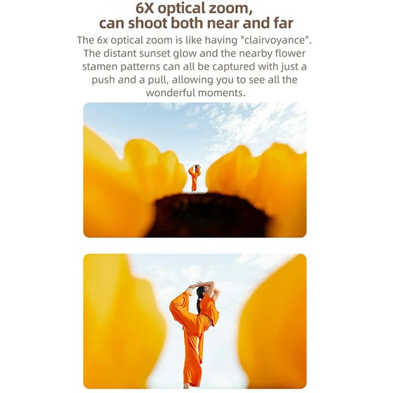 ORDRO D27 Digital Camera 6X Optical Zoom 2.8 Inch Flip Screen 4K HD Video Recording CCD Camcorder - Black