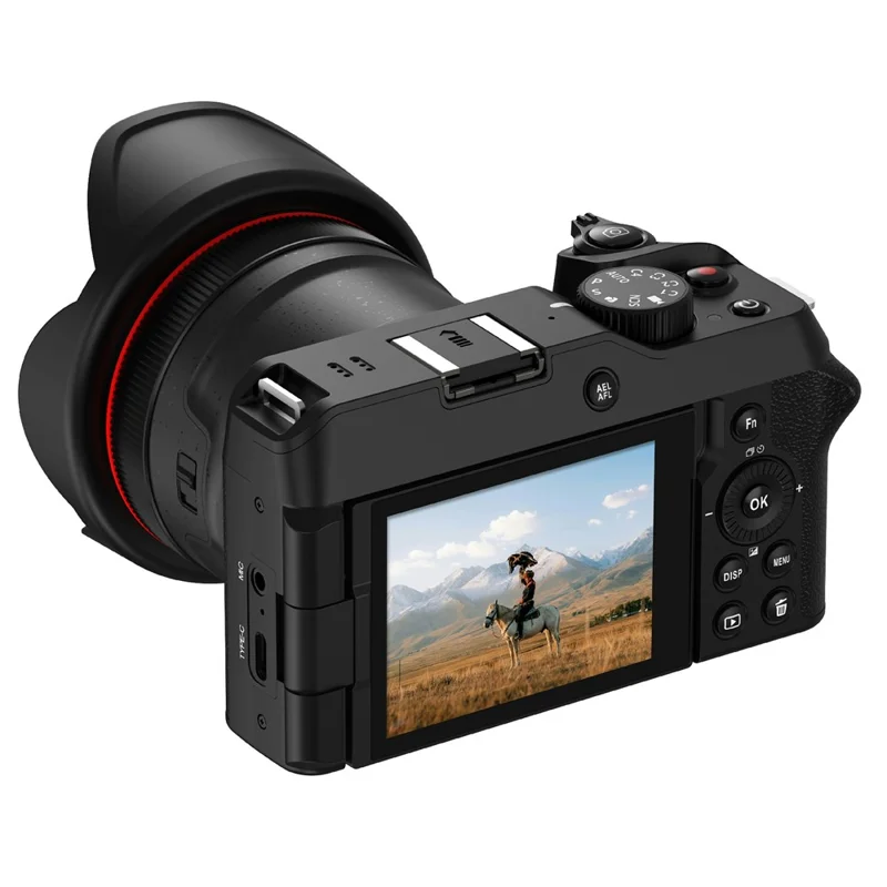 ORDRO G650 Appareil Photo Numérique avec Zoom Optique 12X Écran Bascule 2,8 Pouces Enregistreur Vidéo 5K avec Lampe LED Intégrée