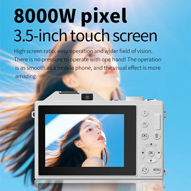 ORDRO Q3 3.5 Inch Touchscreen Digital Camcorder Dual Lens 18x Digital Zoom HD Video Recorder CCD - White