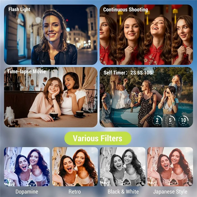CV21 Appareil Photo Numérique avec Caméra CCD 4K 18X Zoom Objectif Rotatif Écran 2,8 Pouces pour Vlogging