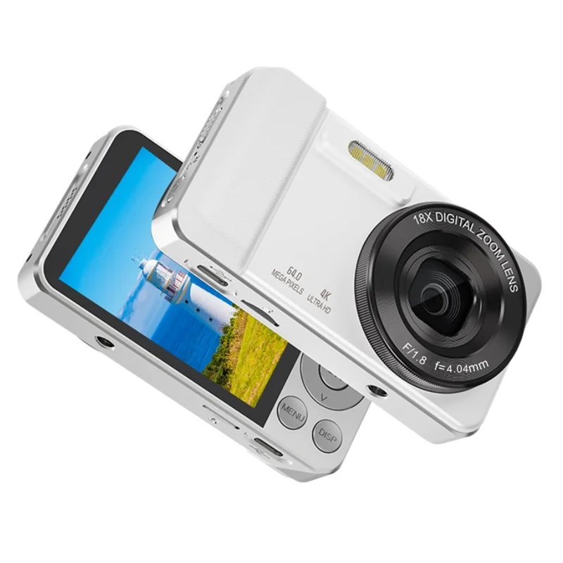 A60 4K HD Video Recording CCD Built-in LED Flash 18X Zoom 2.8 Inch IPS Screen Digital Camera - White