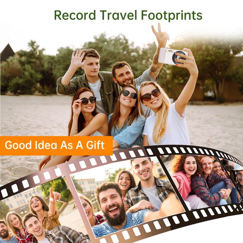 A60 4K HD Video Recording CCD Built-in LED Flash 18X Zoom 2.8 Inch IPS Screen Digital Camera - White