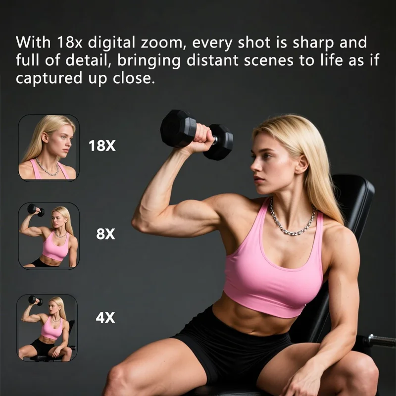 A62 64MP Dual Lens Digital Camera 18X Zoom 2.8 Inch IPS Screen 4K HD Video CCD - Pink