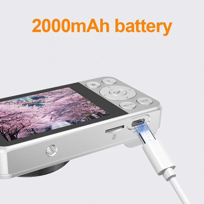 A59 2.8 Inch IPS Screen Digital Camera Portable 4K HD Video Recorder 18X Zoom CCD for Beginners - Black