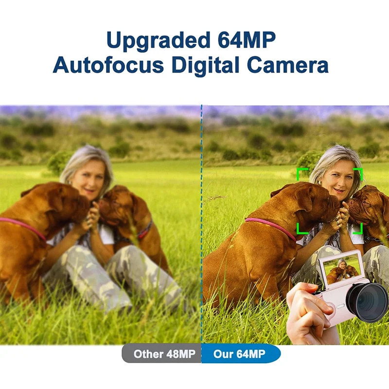 A66 3.0 inch 180° Flip Screen CCD Camera 18X Digital Zoom Student Mirrorless Camera with 4K Video Recording, without External Lens - White