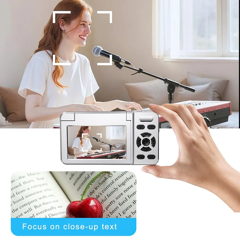 A67B 64MP CCD Digital Camera 3.0 inch IPS Flip Screen Camera with 4K Video and 18X Digital Zoom - Black