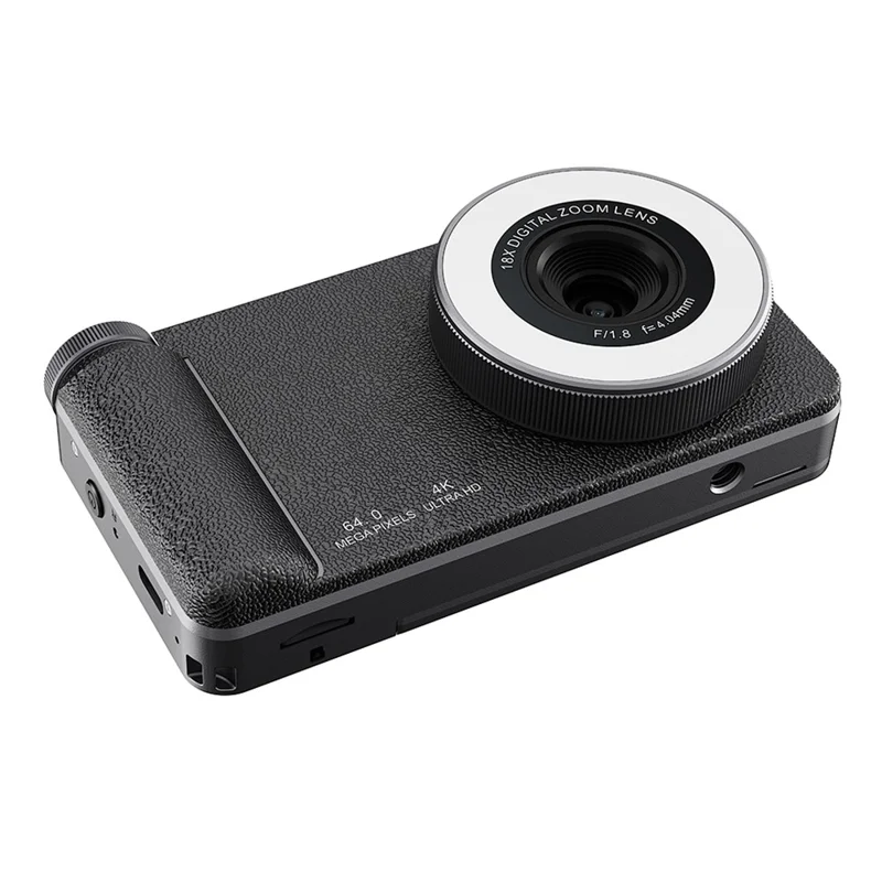 A67B 64MP CCD Digital Camera 3.0 inch IPS Flip Screen Camera with 4K Video and 18X Digital Zoom - Black