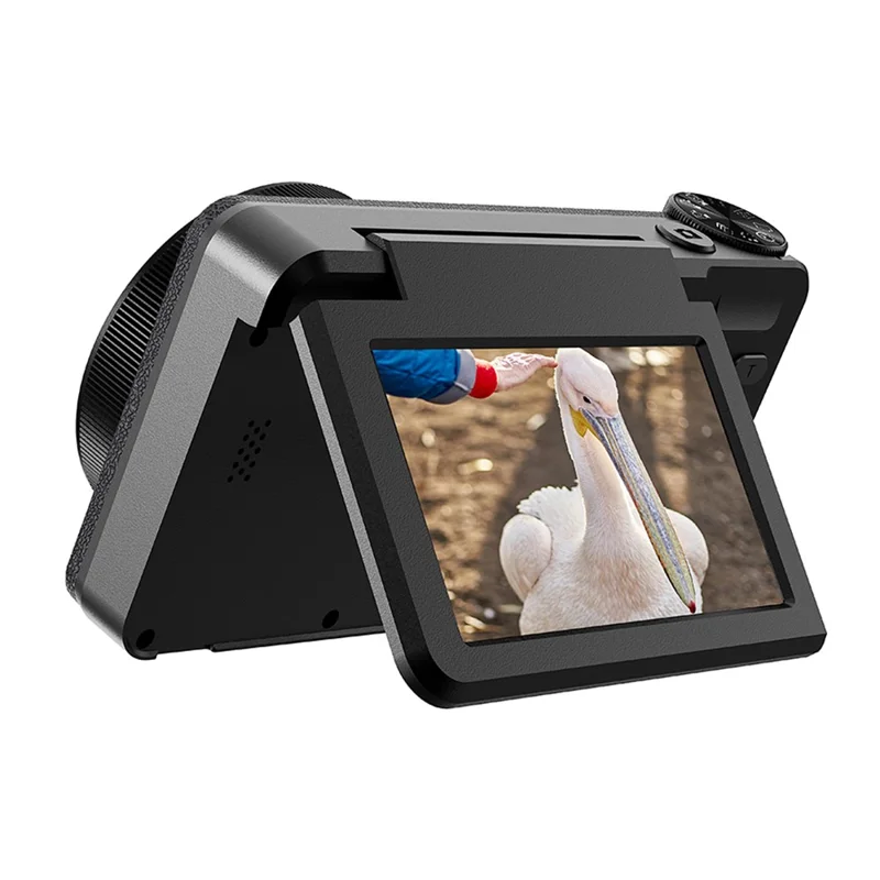 A67B 64MP CCD Digital Camera 3.0 inch IPS Flip Screen Camera with 4K Video and 18X Digital Zoom - Black