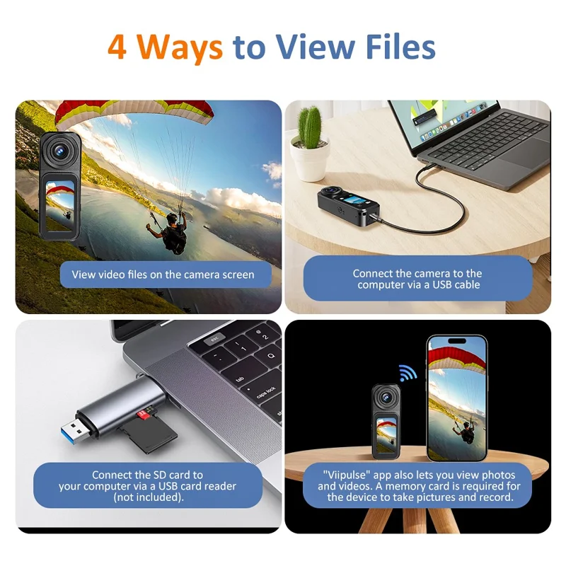 A75 1.47 Inch Touchscreen Thumb Camera 200MP HD Photo / Video Recording Action Camera with Rotatable Lens