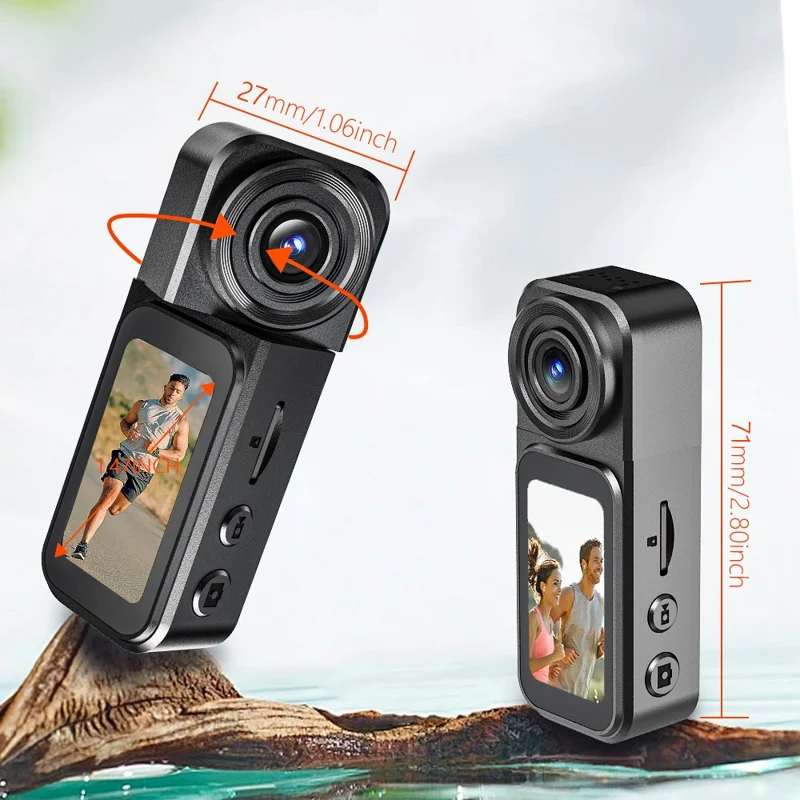 A75 1.47 Inch Touchscreen Thumb Camera 200MP HD Photo / Video Recording Action Camera with Rotatable Lens
