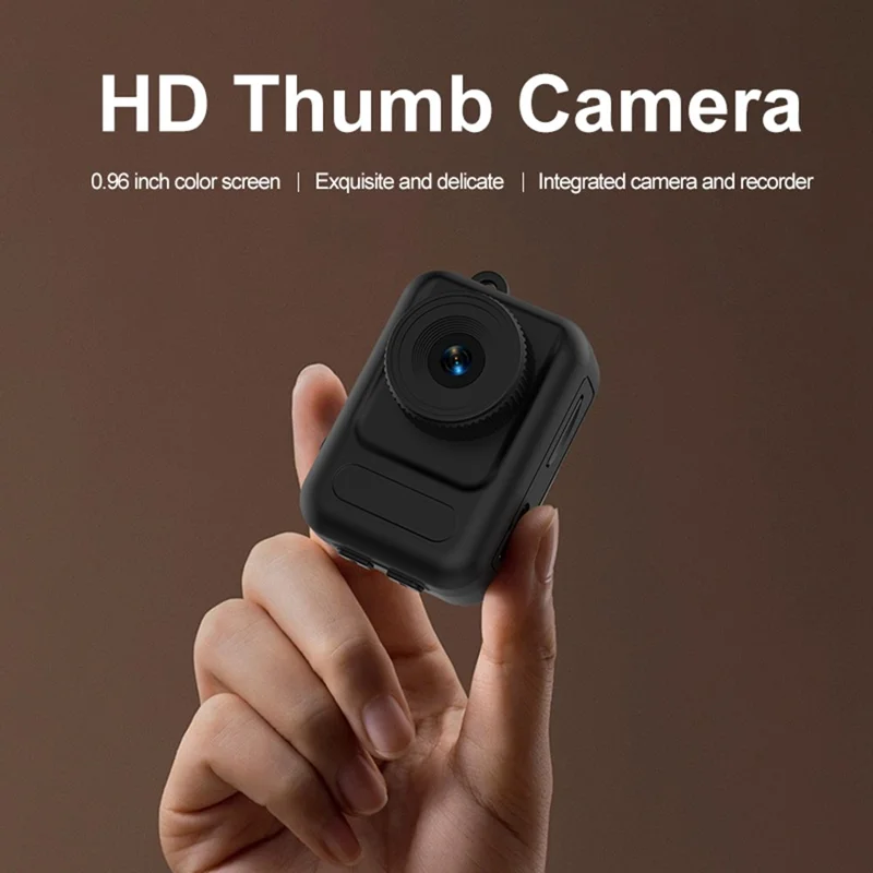 AC06 Mini Digital Camera 0.96 Inch HD Screen 1080P Thumb Camera Video Recorder CCD - Black
