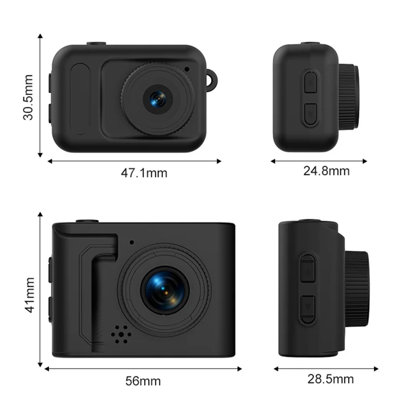 AC06 Mini Digital Camera 0.96 Inch HD Screen 1080P Thumb Camera Video Recorder CCD - Black