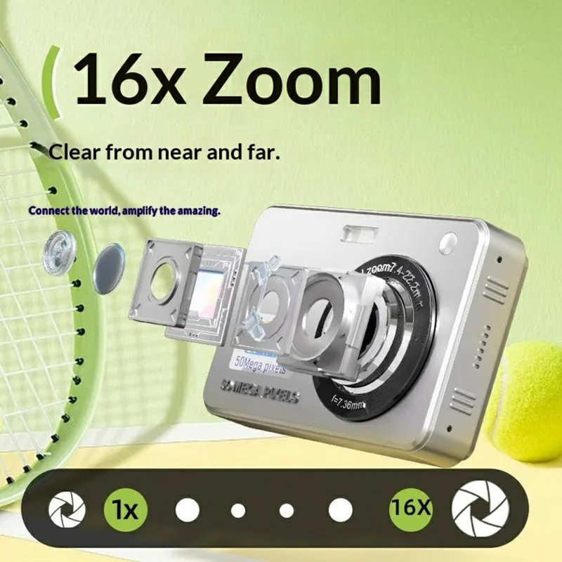 X500 2.8 Inch HD Digital Camera CCD Video Recording for Photo Taking - Silver
