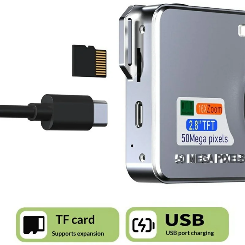 X500 2.8 Inch HD Digital Camera CCD Video Recording for Photo Taking - Silver