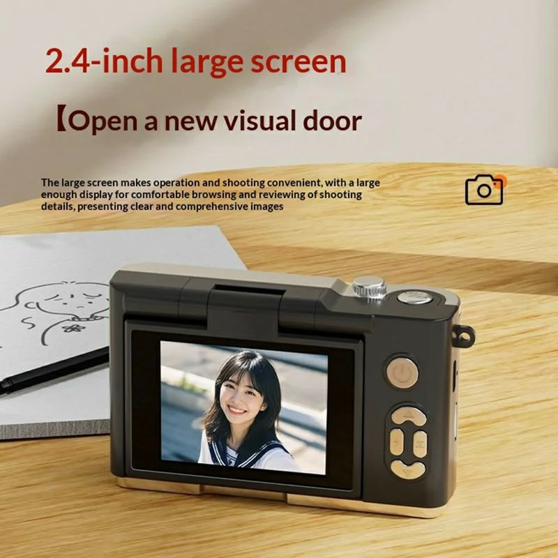 X18 2,4-Zoll-Drehdisplay Digitalkamera HD-Videoaufnahme CCD 16x Digitalzoom Camcorder – Weiß