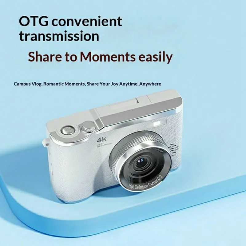 X18 2,4-Zoll-Drehdisplay Digitalkamera HD-Videoaufnahme CCD 16x Digitalzoom Camcorder – Weiß