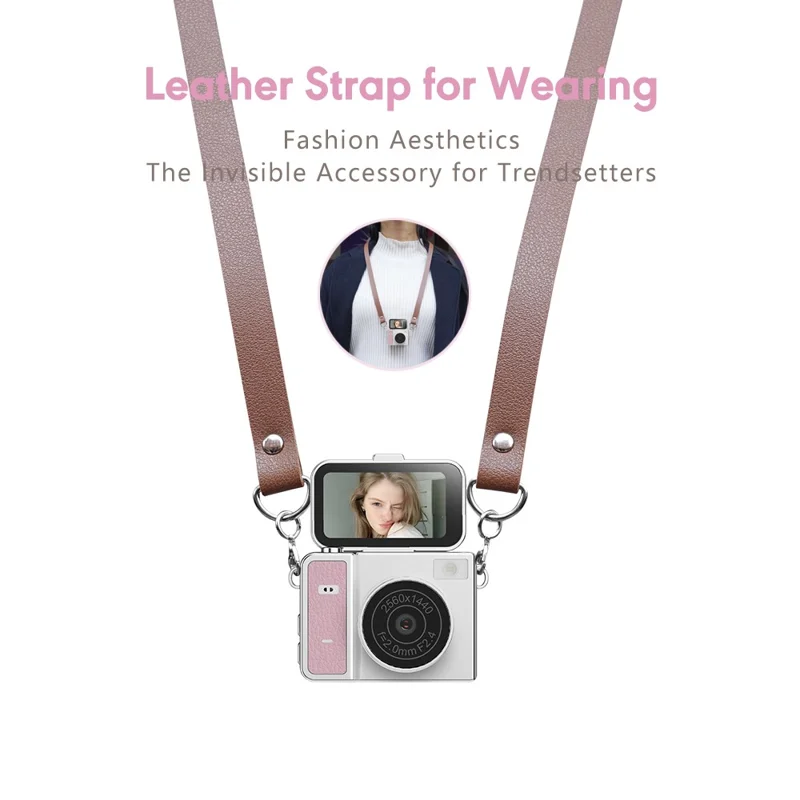 Cámara Mini S162 con Pantalla Giratoria, Vídeo Ultra HD 2K, Pantalla IPS de 1,47 pulgadas, Flash Integrado, Batería de 180 mAh - Verde