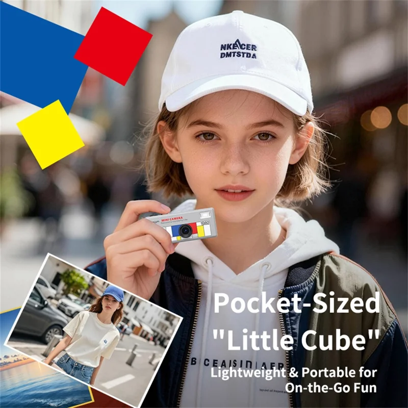 LK-030 0,96 tommer Flip-skærm Sleutøjs Mini Tumbel Kamera med Videooptagelse, Retro CCD, Digitalt Kamera - Orange