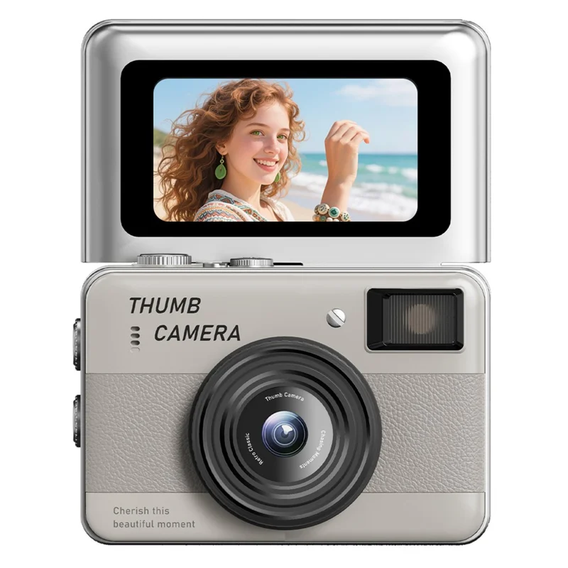 Y11 1.47 Inch Flip Screen Mini Thumb Camera HD Photography Video Recording CCD Digital Camera with LED Light - White
