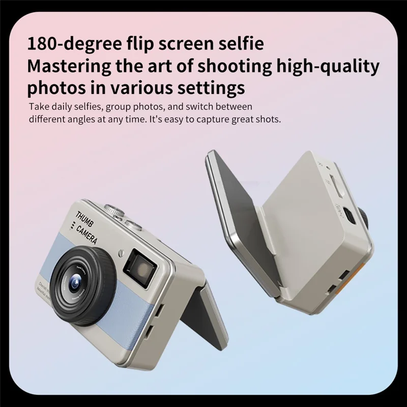 Y11 1.47 Inch Flip Screen Mini Thumb Camera HD Photography Video Recording CCD Digital Camera with LED Light - White