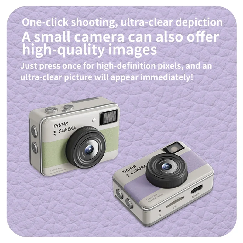 Y11 1.47 Inch Flip Screen Mini Thumb Camera HD Photography Video Recording CCD Digital Camera with LED Light - White