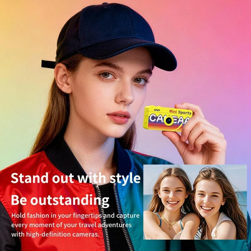 M9 1.47 Inch HD Photo Video CCD Thumb Camera Portable Keychain Mini Digital Camera with Flash  /  Filters - White