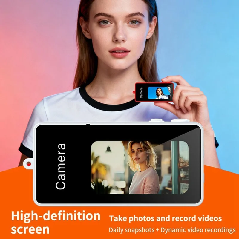 M9 1.47 Inch HD Photo Video CCD Thumb Camera Portable Keychain Mini Digital Camera with Flash  /  Filters - White