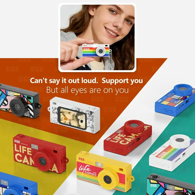 S168 1.47 дюймов 2K HD мини-цифровая камера CCD, карманная камера со вспышкой, циклическая запись — прозрачная