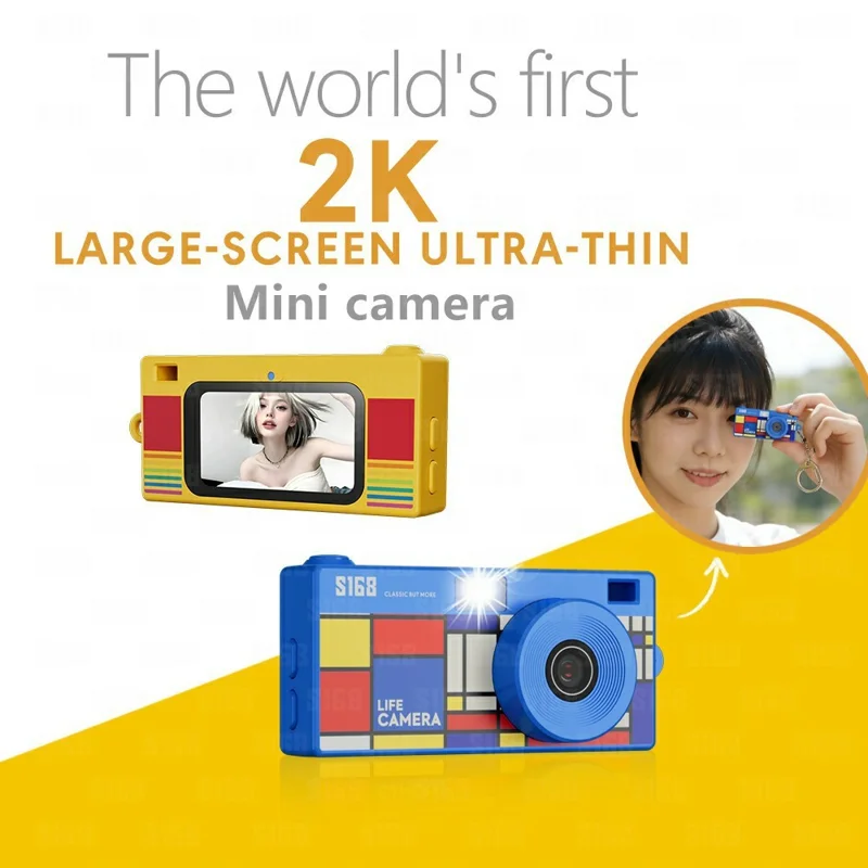 S168 1.47 дюймов 2K HD мини-цифровая камера CCD, карманная камера со вспышкой, циклическая запись — прозрачная