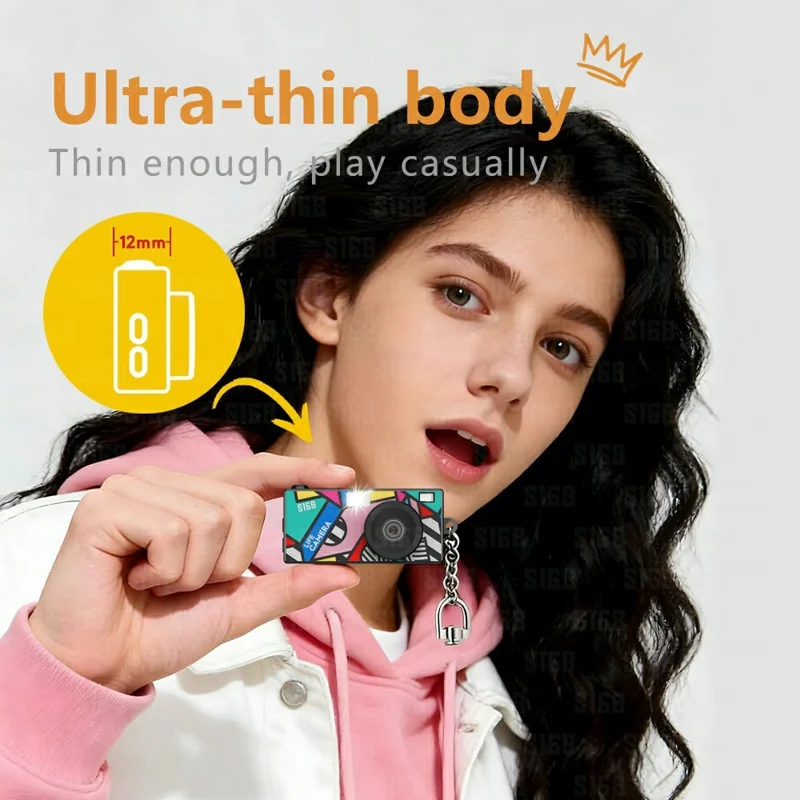 S168 1.47 дюймов 2K HD мини-цифровая камера CCD, карманная камера со вспышкой, циклическая запись — прозрачная