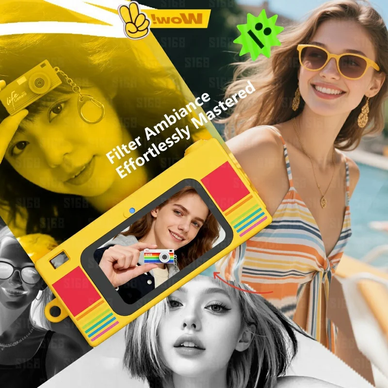 S168 1.47 дюймов 2K HD мини-цифровая камера CCD, карманная камера со вспышкой, циклическая запись — прозрачная